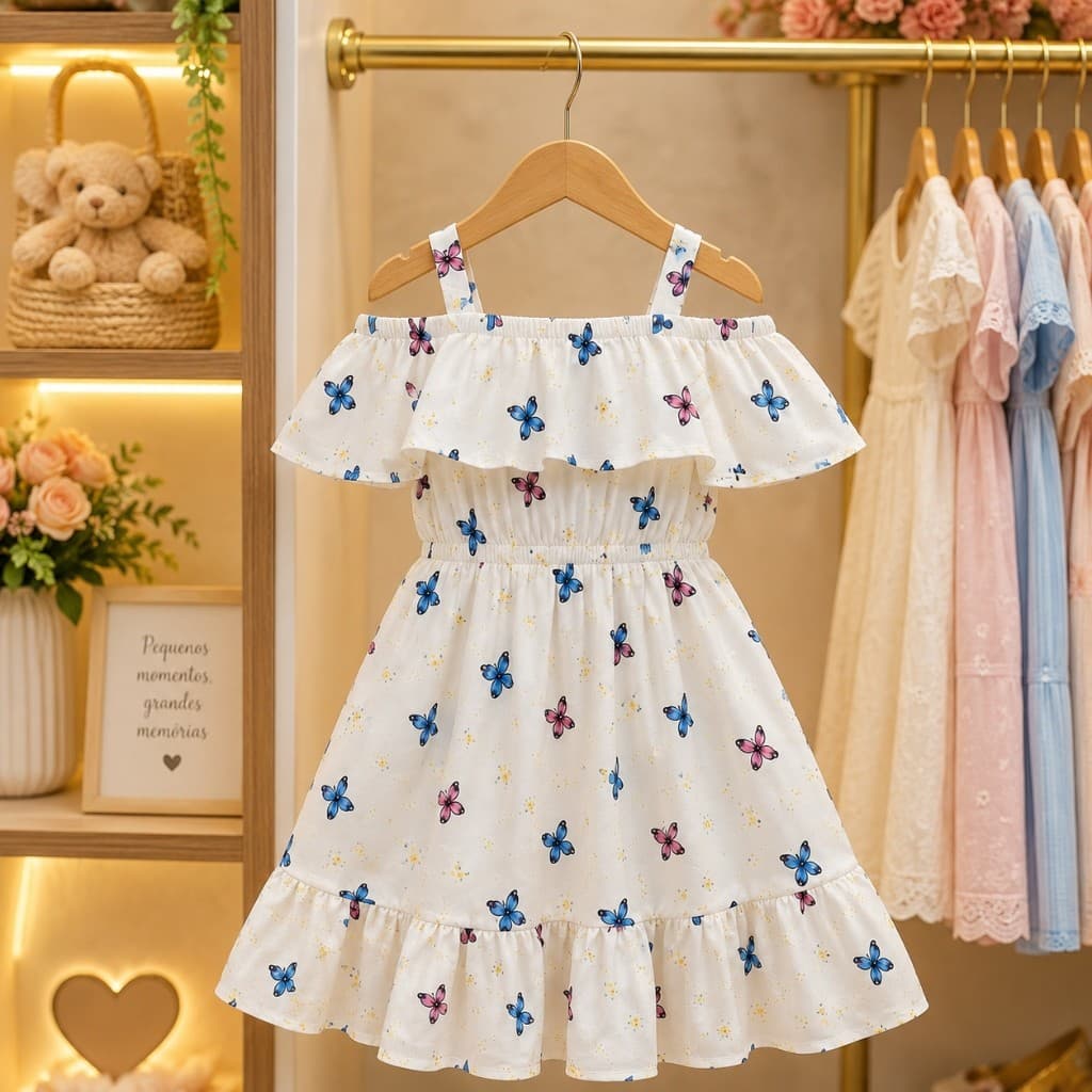 Vestido Infantil Jardim Encantado Luxo Elegante e Confortável