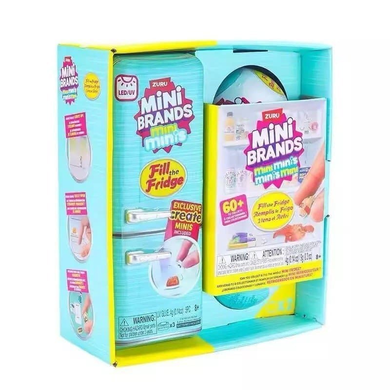 Mini Geladeira + 2 Cápsulas | Brinquedo Infantil Colecionável Brinquedo Menina Comida Faz de Conta