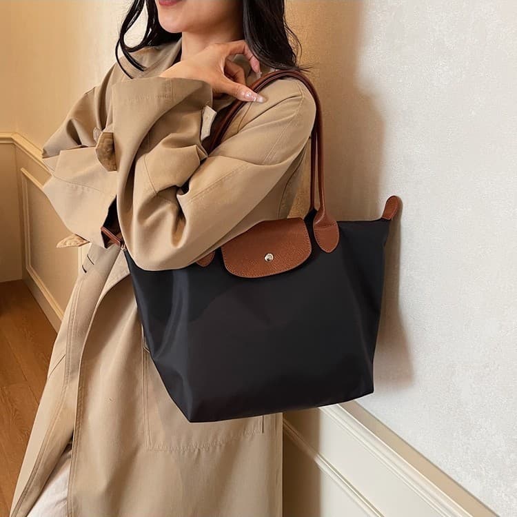 Bolsa mensageiro para meninas de grande capacidade, cor sólida, leve, à prova d'água, dobrável, bolsa de ombro para meni