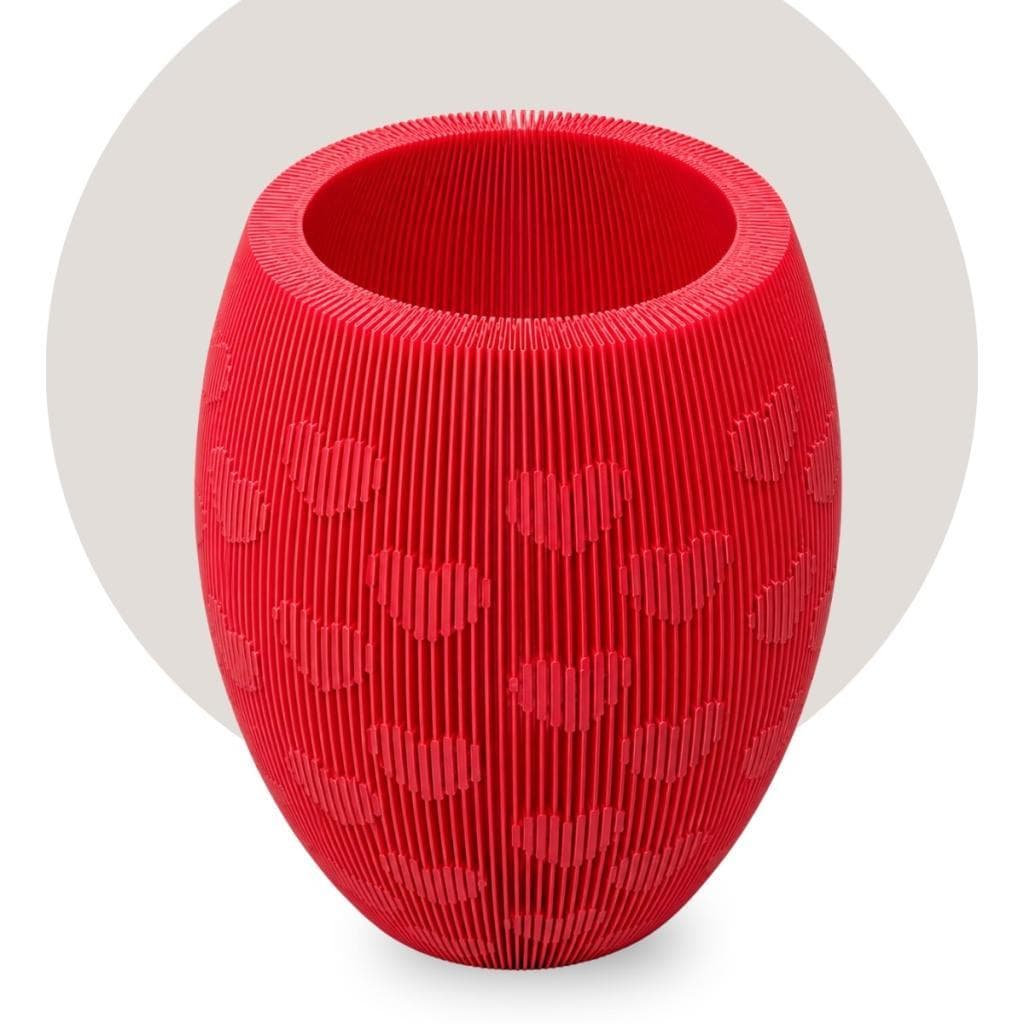 Vaso 3D Decorativo Vermelho 18cm Plantas Decorativo Climbr