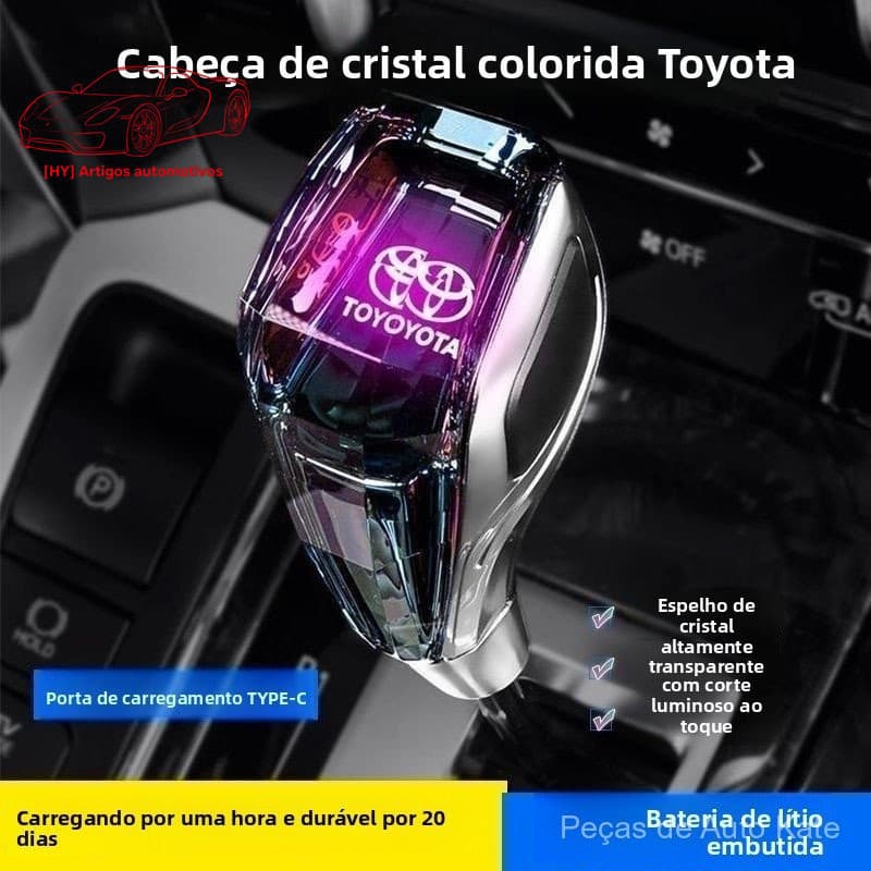 Adequado para Toyota Camry, Corolla, RAV4, Highlander, Alavanca de Câmbio de Cristal Luminosa Modificada 6JBC