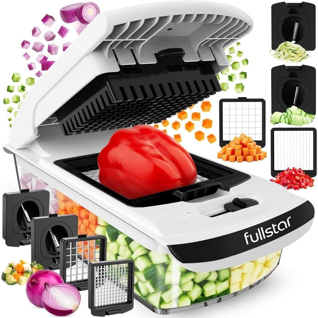 Fullstar The Pro Chopper - Picador e Espiralizador de Vegetais, Picador de Alimentos com Recipiente, Cortador d