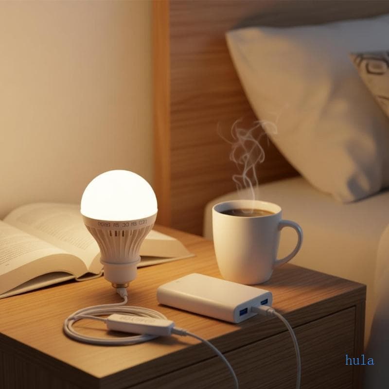 Lâmpada LED USB Para Viagem Luz Quente E Fria Regulável Carregamento Veículos Mesa Barraca Iluminação