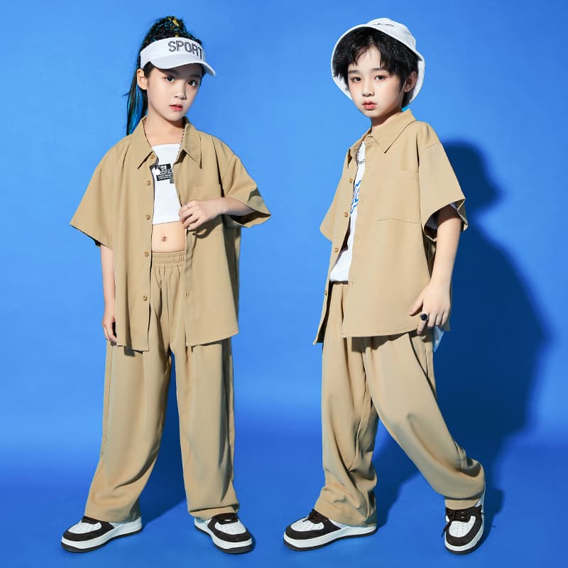 Dança de rua roupas da moda infantil meninos verão trajes de Hip-Hop legal bonito meninas hiphop Jazz dança desempenho t