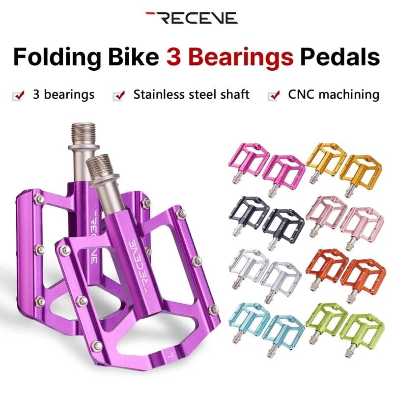 RECEVE Pedais De Plataforma De Bicicleta Dobrável , Bmx Para , Ciclismo , CNC , 3 Rolamentos , Com Unhas Antiderrapantes