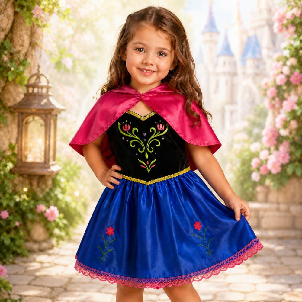 Vestido Infantil Princesa Do Reino Congelante Fantasia Magica E Divertida Para Festas E Aniversario
