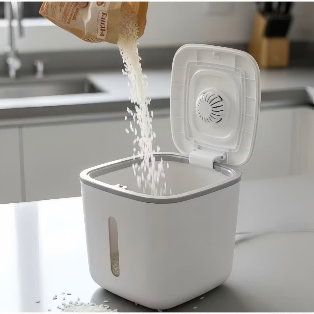 Pote de Arroz 16L com Tampa Vedada Antiumidade e Antiinsetos Organizador de Cozinha