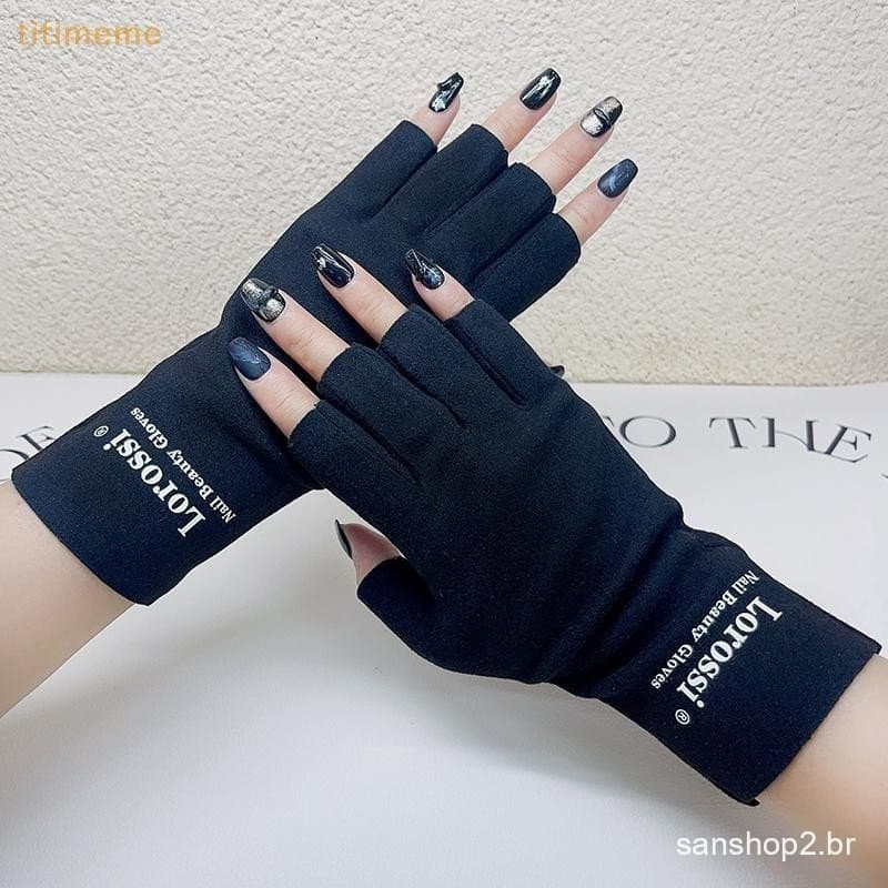 tr 1 Par Luva Da Arte Do Prego De Proteção UV Anti Luvas Contra Radiação Protetor Para Gel Lâmpada Led Manicure Ferramen