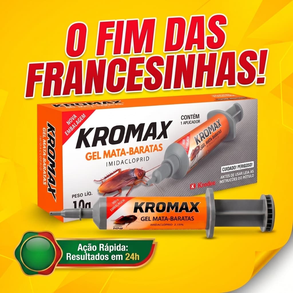 Gel Mata Barata Poderoso Inseticida Veneno Para Baratinha Francesinha Elimina O Ninho Kromax 10g