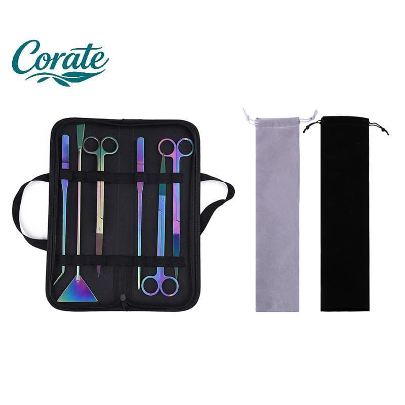 [Corate] Conjunto De Ferramentas Para Aquário Tanque De Aço Inoxidável Kits Plantas Aquáticas Tesoura Pá Grama De Limpez