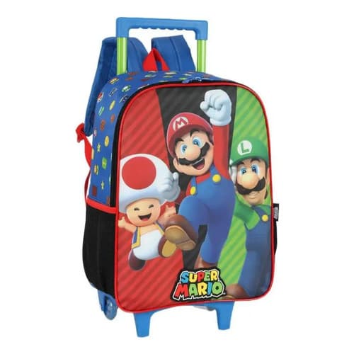 MOCHILA CARRINHO MARIO BROS AZUL