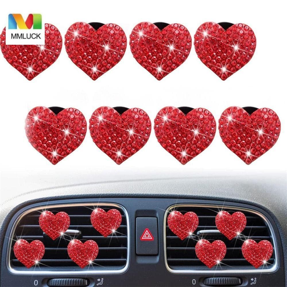 DARBY Car Clip Bonito Ar Condicionado Bling Coração Criativo Difusor De Aroma De Carro