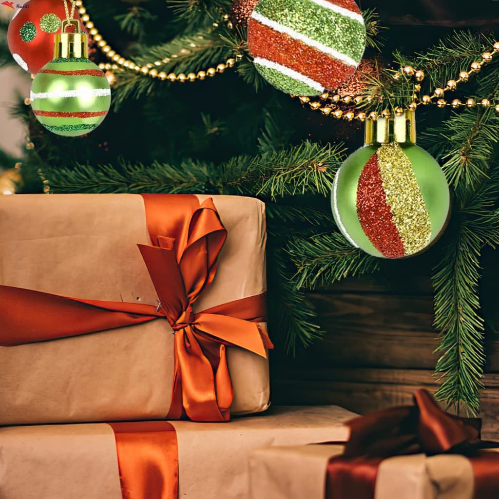 24 Peças Enfeites De Árvore De Natal Decorações De Bola De Plástico Com Cordas Penduradas Para De Férias