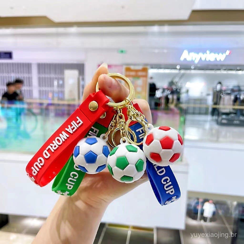 Chaveiro de Figura de Futebol em PVC 3D, Presente para Fãs