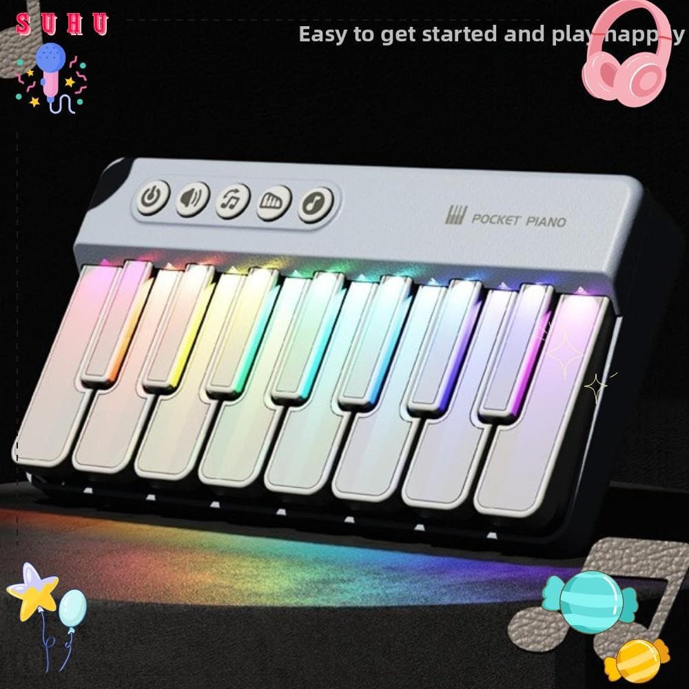 Brinquedo de Piano Infantil SUHU Mini, Teclado Interativo com Luzes de Arco-Íris, Aprendizado para Iniciantes 4ECT