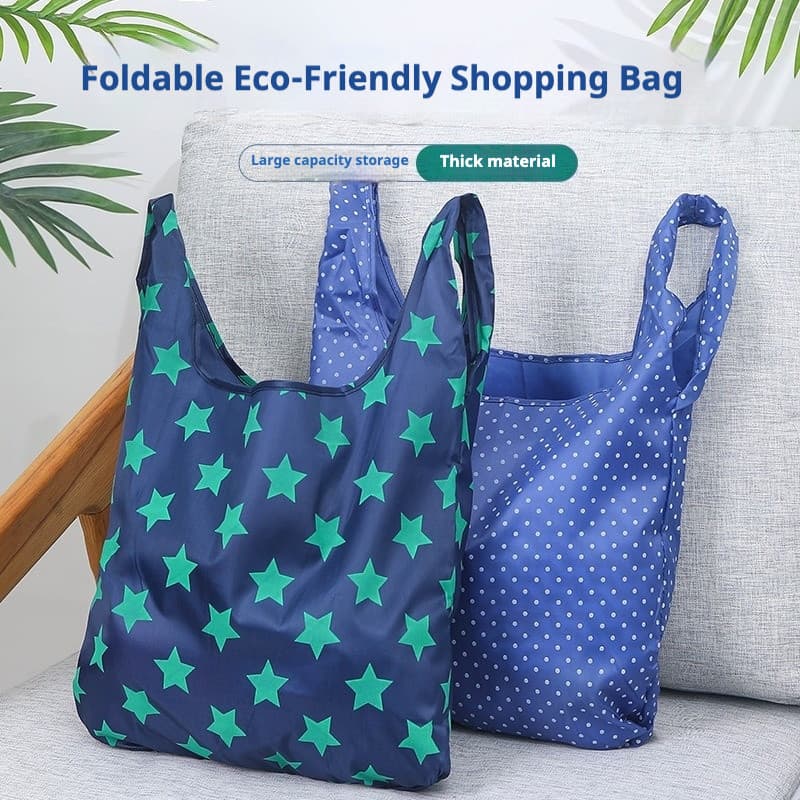 Sacola de Compras Portátil e Dobrável em Tecido Oxford, Reutilizável, Impermeável, Ecológica, para Uso Diário no Superme