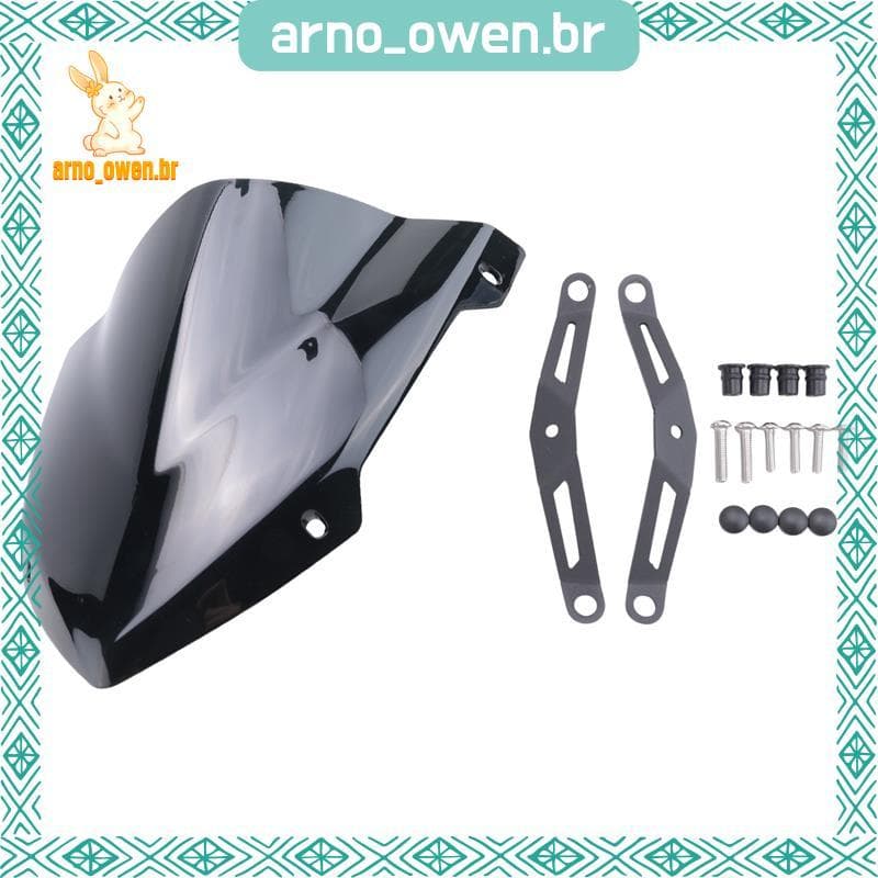 [arno_owen.br] Defletor De Pára-Brisa De Motocicleta Com Suporte Para MT03 MT 03 MT25 25 2020 2021 Preto
