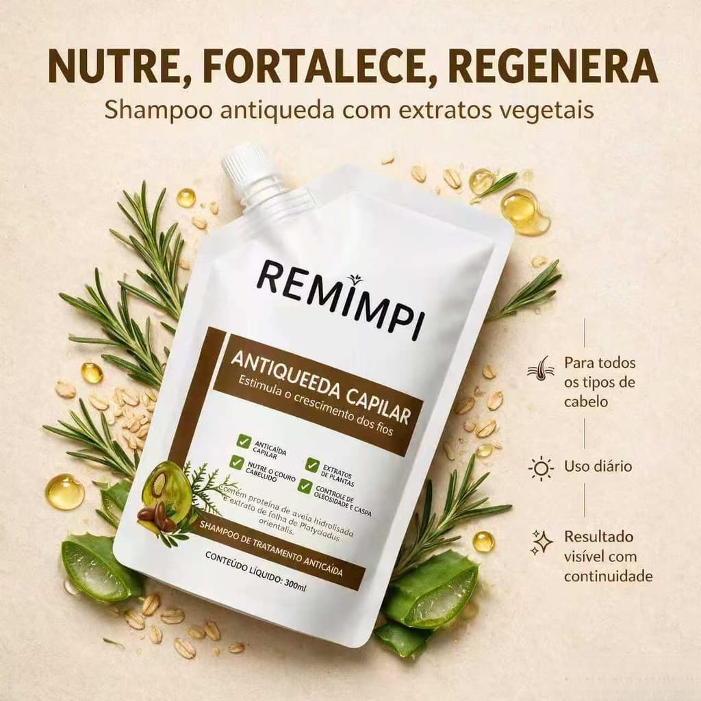 Shampoo Hidratante 300ml para Cabelos Secos e Danificados, Reparação Profunda, Nutrição Intensiva, Maciez