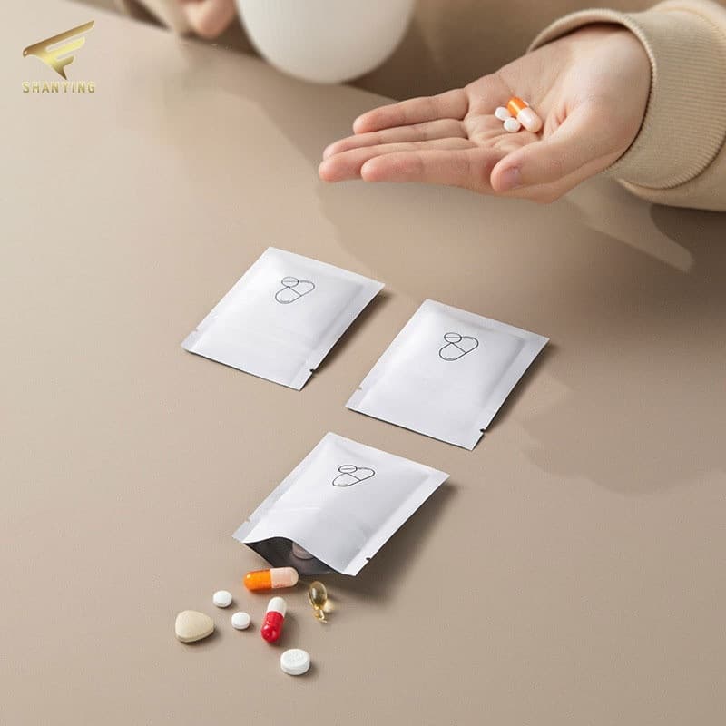 30 Pçs/Set Portátil Sacos De Comprimidos De Folha De Alumínio Auto-Vedação Saco De Armazenamento De Medicina Selado À Pr