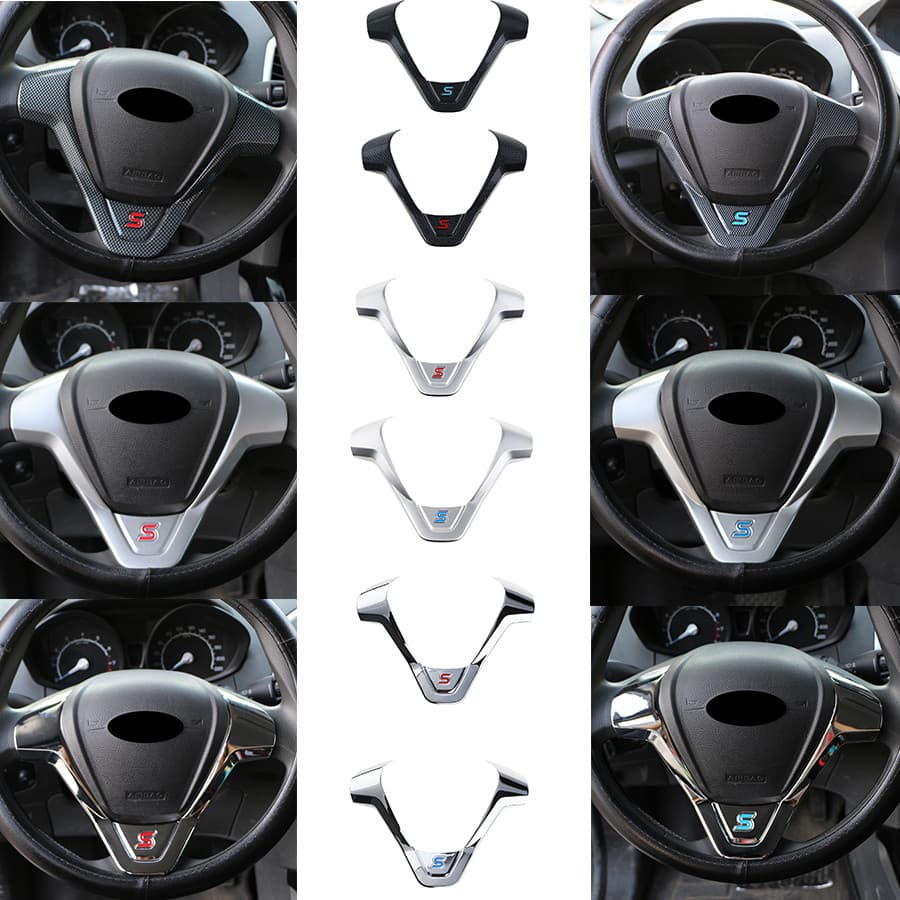 Adesivos De Capa Protetora De Lantejoulas Para Volante De Carro Ford Fiesta MK7 2009-2013 2014 2015 Ecosport 2013-2016 F