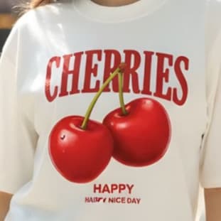 Camiseta Oversized Feminina Cereja Cherries Street Wear Algodão