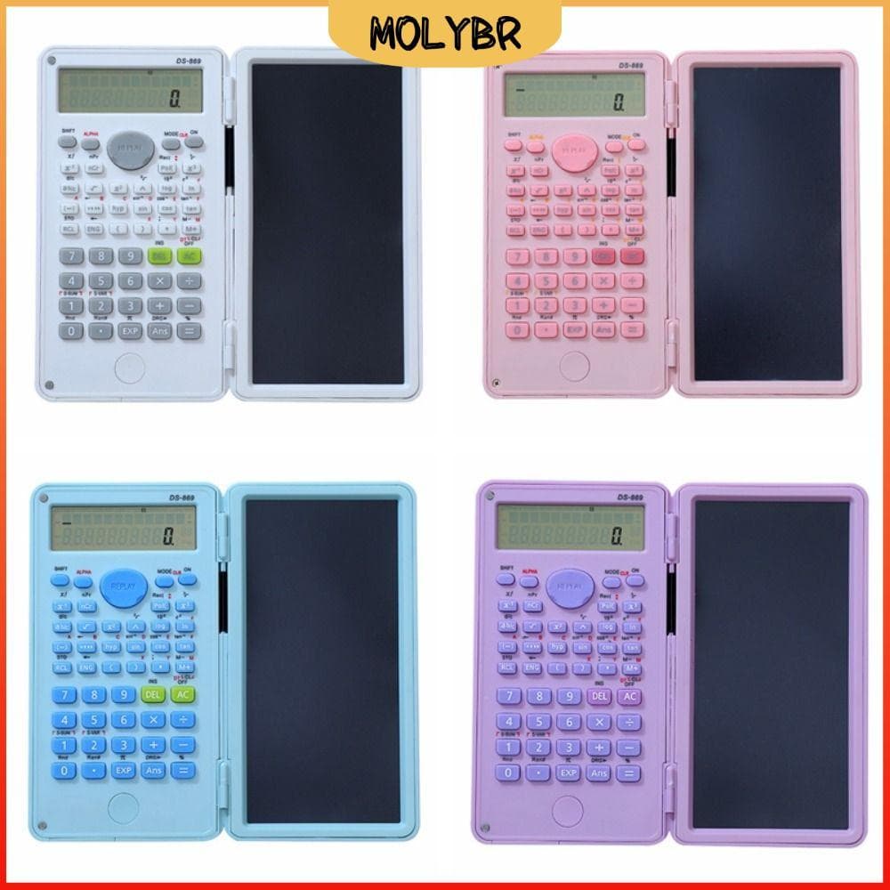 Calculadora Matemática MOLYBR , Científica Portátil 2 Em 1 Com Bloco De Notas LCD , Placa De Escrita De 12 Dígitos