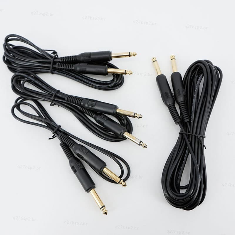 6.35mm 1/4 Cabo De Guitarra Macho Para/TRS Balanceado Mono Áudio Elétrica Baixo Misturador Alto-Falante 1m-5m BR27B2