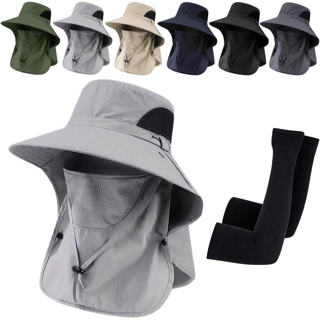 Chapéu de Pescador para Exterior com Proteção UV, Chapéu de Pescador para Primavera/Verão com Cobertura Facial Protetora