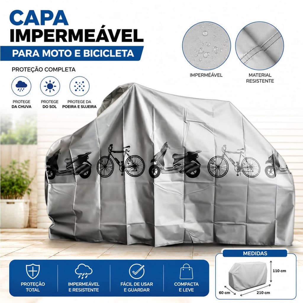 Capa Impermeável para Bike Elétrica Bicicleta e Scooter Proteção UV Resistente Universal