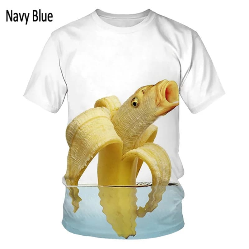 3D Fruta Banana Impressão T Camisa Crianças Moda Streetwear Manga Curta Feminino Engraçado Bonito Camisetas Hip Hop Roup