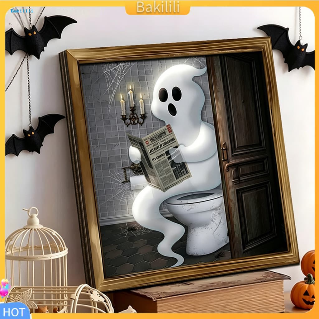 { Bakilili } Decalques De Parede De Banheiro À Prova D'água Arte Pvc Removível Esqueleto De Halloween Engraçado Palhaço
