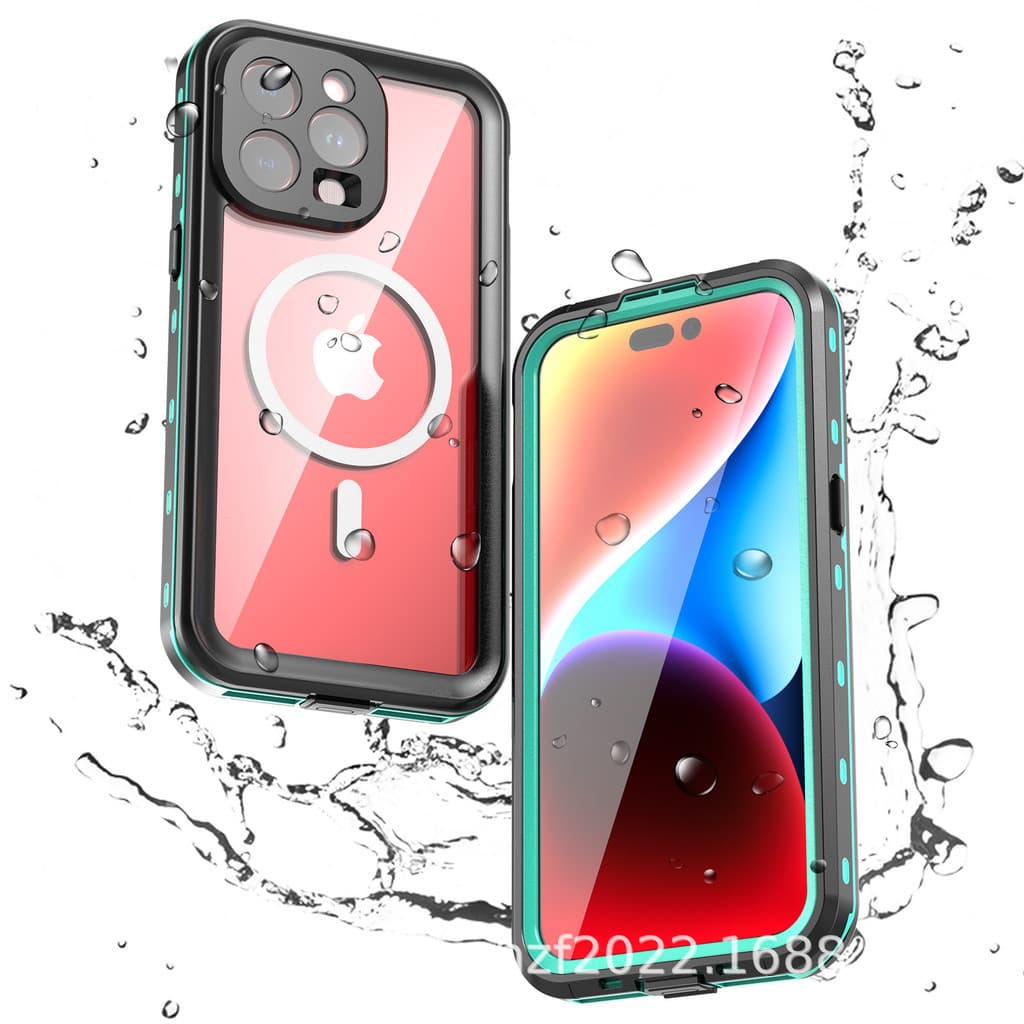Adequado para iPhone15 caso de telefone Apple 15Pro Max à prova dwaterproof água magnética telefone capa protetora resis