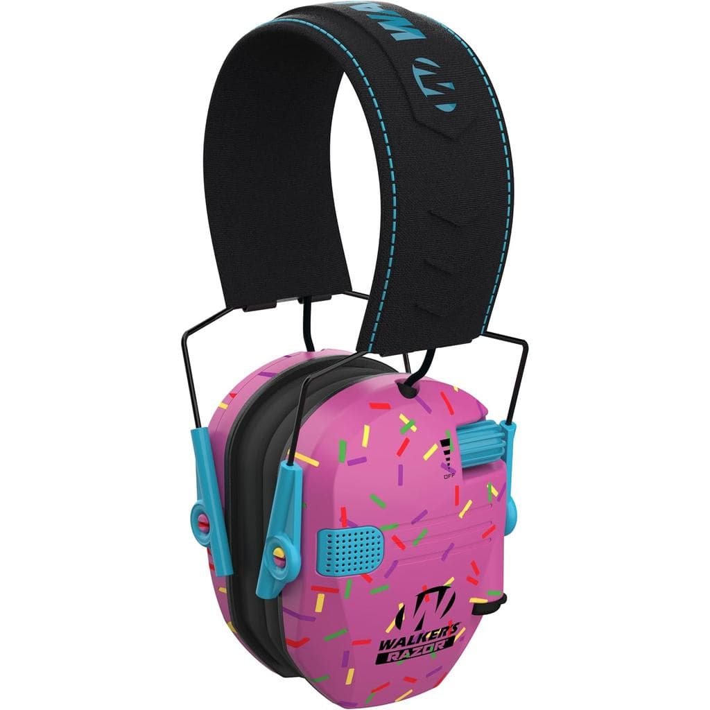 Protetores Auriculares Eletrônicos Walker's Razor Slim Ultra Low Profile Compact Design com Ajuste de Faixa para Tiro e