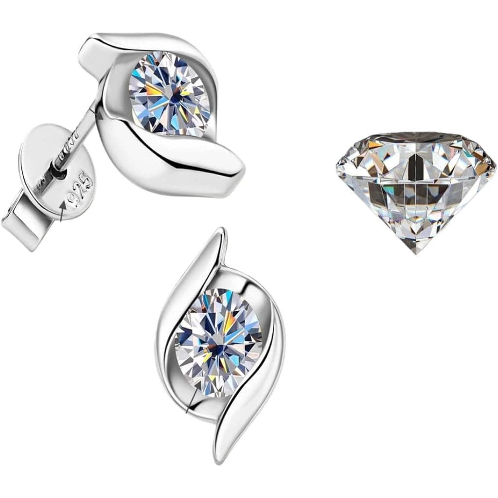 Colar de Moissanite de 1 Quilate para Mulheres, Colar de Prata Pura S925, Presente de Aniversário para Esposa, Presente