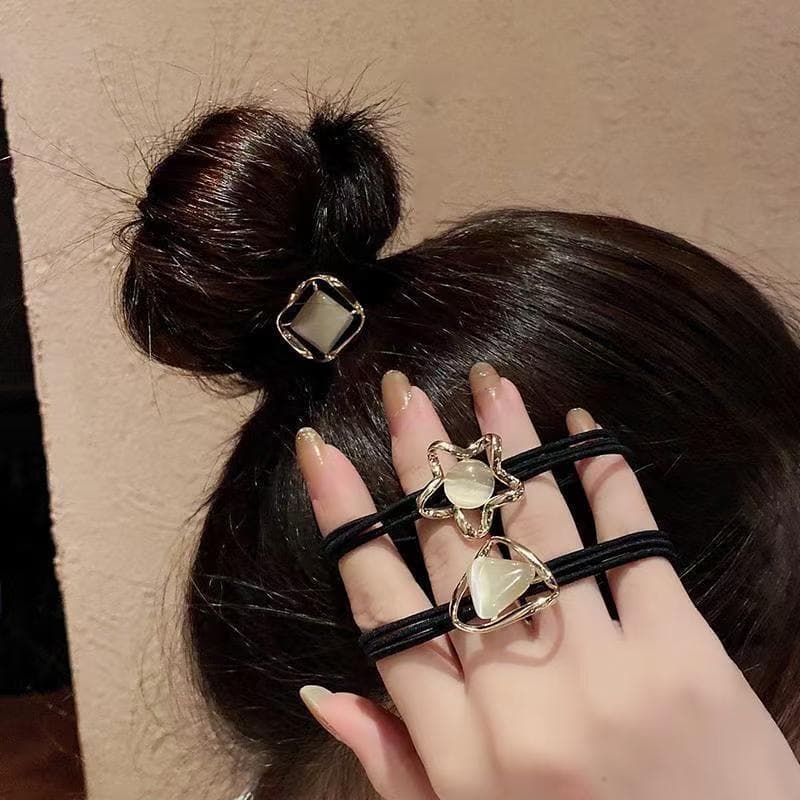 Pronto estoque opala temperamento novo estilo corda de cabelo High-End sentimento laço de cabelo elástico feminino anel