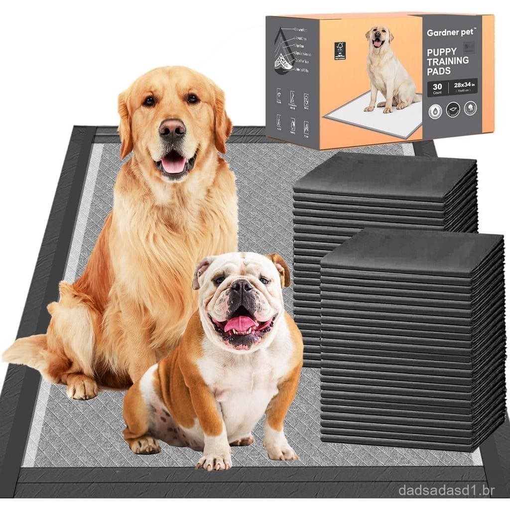 Tapetes Higiênicos de Carvão para Filhotes 28x34 Polegadas, Tapetes Descartáveis Extra Grandes para Cães com Controle de
