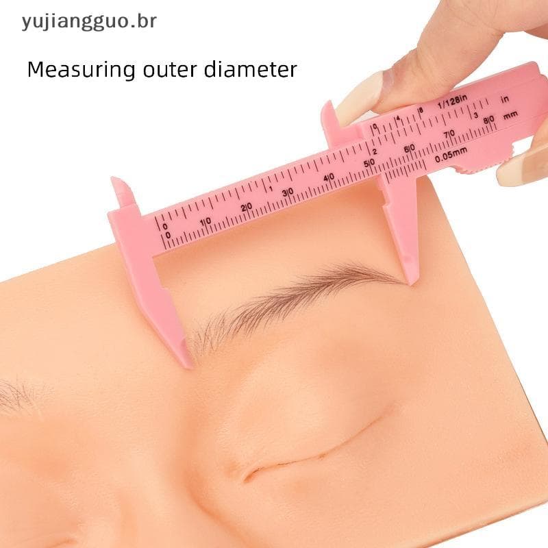 # Novo Régua De Posicionamento De Sobrancelha Tatuagem Pontuação Desenhar Medição Plástico Vernier Caliper 80mm .