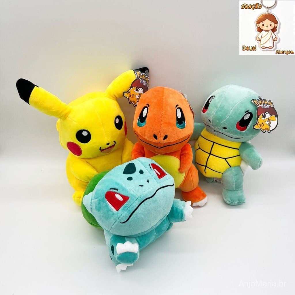 pokemon Boneca De Pelúcia Pokémon De 20cm/Tartaruga Jenny/Pikachu