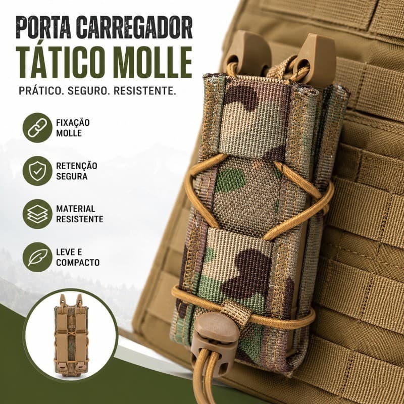 Suporte de carregador tático ao ar livre revista bolsa de lantern
