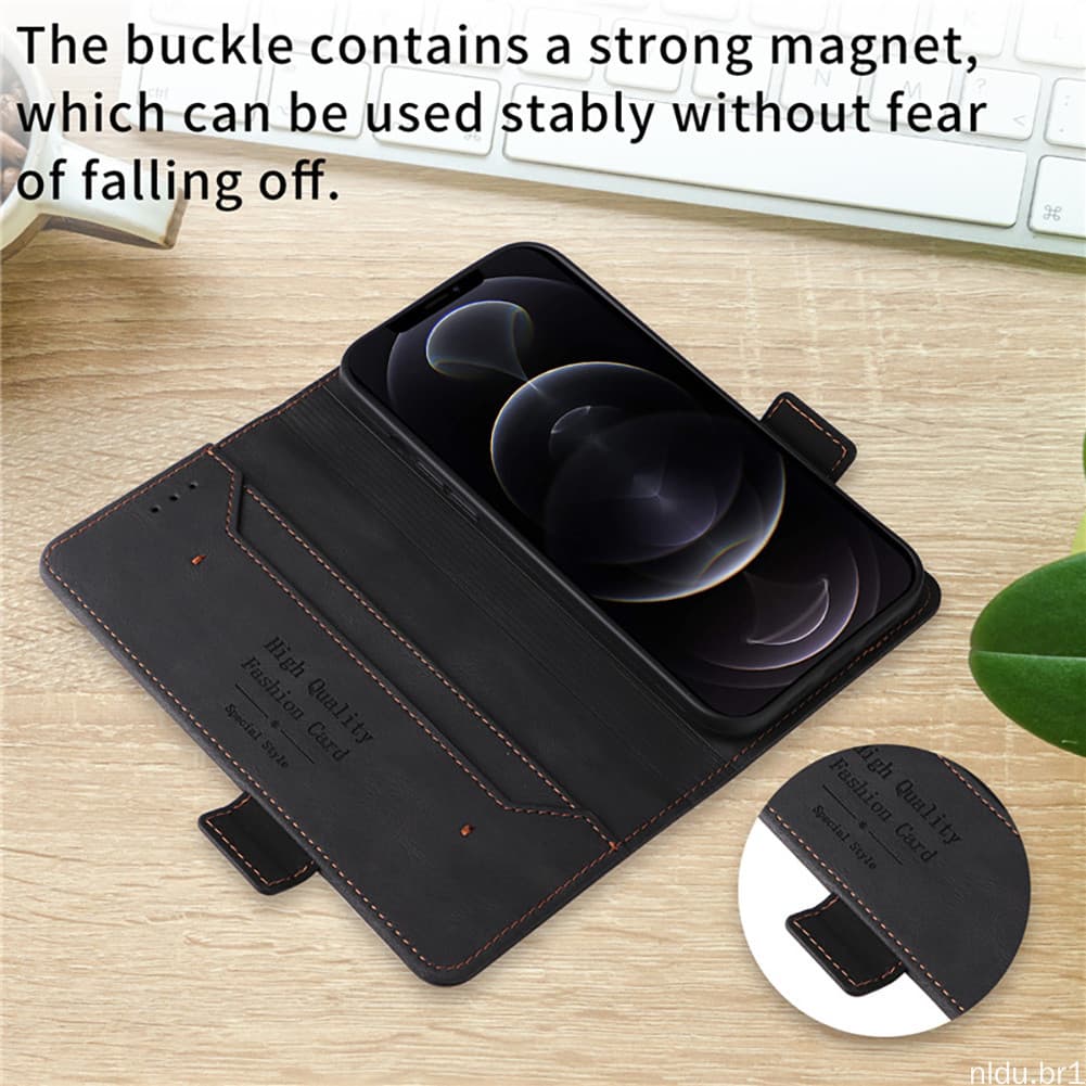 Capa Flip Premium Para Samsung Galaxy Zfold Carteira Fina Com Compartimentos Cartão Kickstand Proteção Total De Telefone