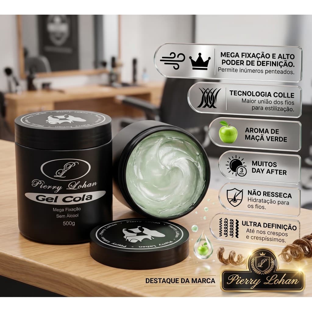 Gel Cola Mega Fixação Pierry Lohan 500g Alta Definição