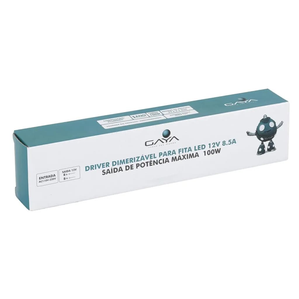 Dimerizável Driver 100w 12v 8,5a - Gaya