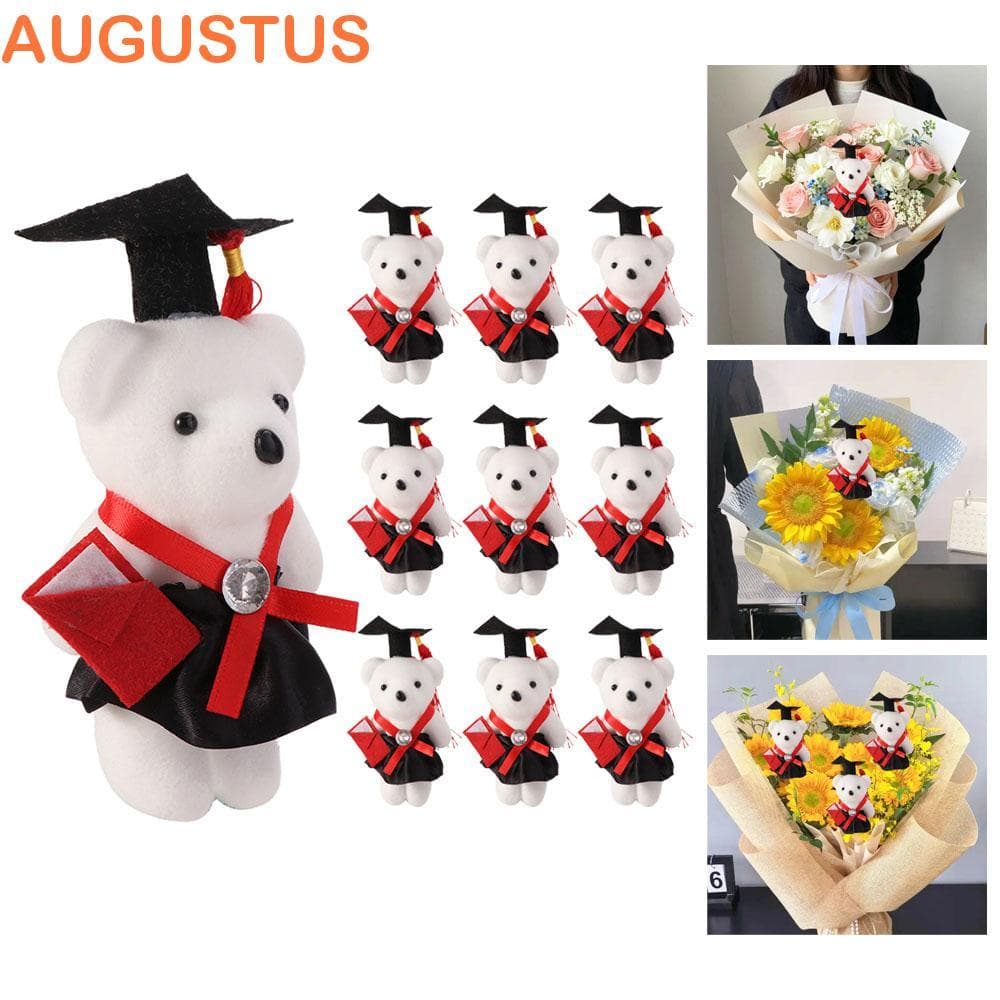 AUGUSTUS 10 Unidades/Conjunto Mini Buquê De Flores De Urso , Temporada De Formatura , Cerimônia Boneca De 14 Cm