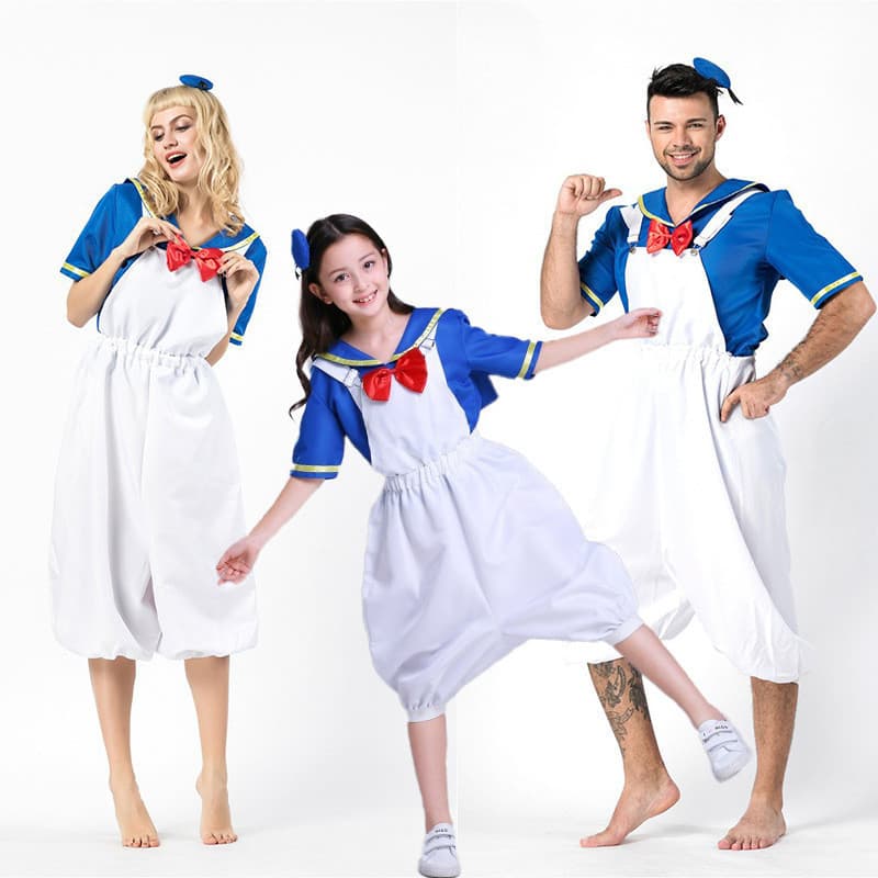 Pato Donald pai-filho traje desempenho Animal marinho traje COS Anime traje