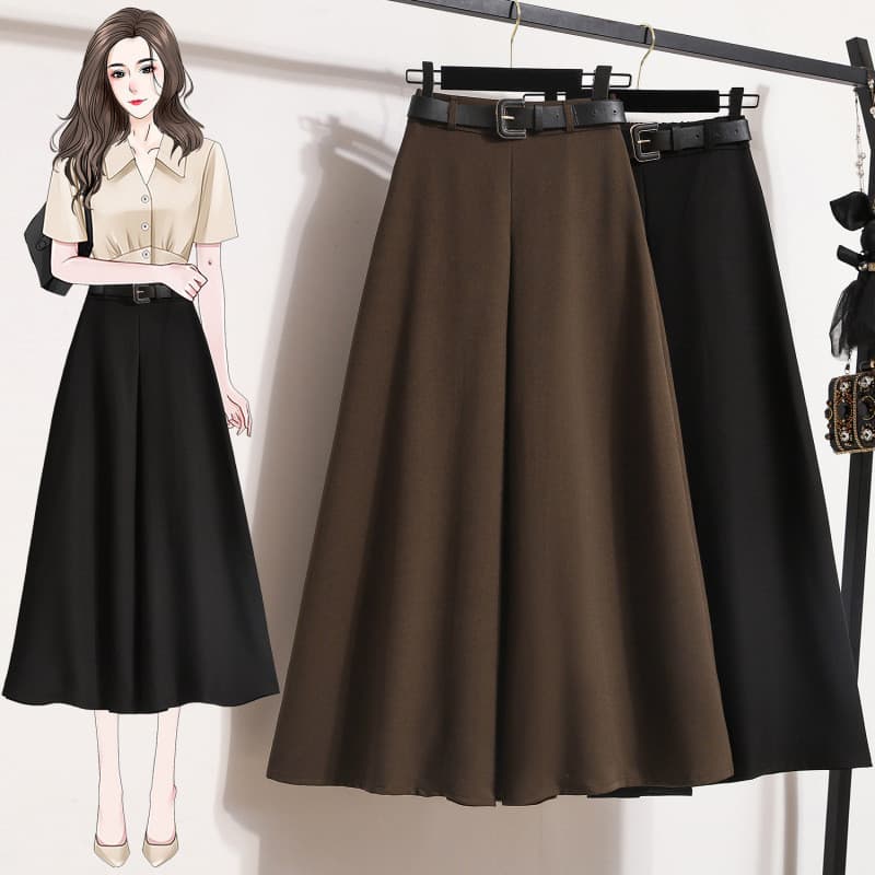 Plus Size roupas femininas high-End lã saia longa saia feminina de lã alta a linha saia