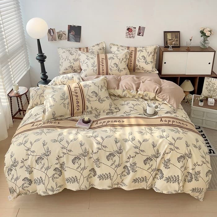 Chanha One Cortina Youmeng Cama escovada de algodão com fio de três camadas Conjunto de quatro peças de algodão puro Nov