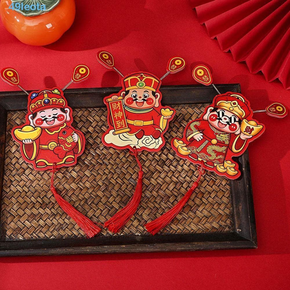 LEOTA 4 Unidades De Pingente De Deus De Cabeça Balançando , Ímãs De Geladeira De Estilo Criativo Da Riqueza , Ornamento