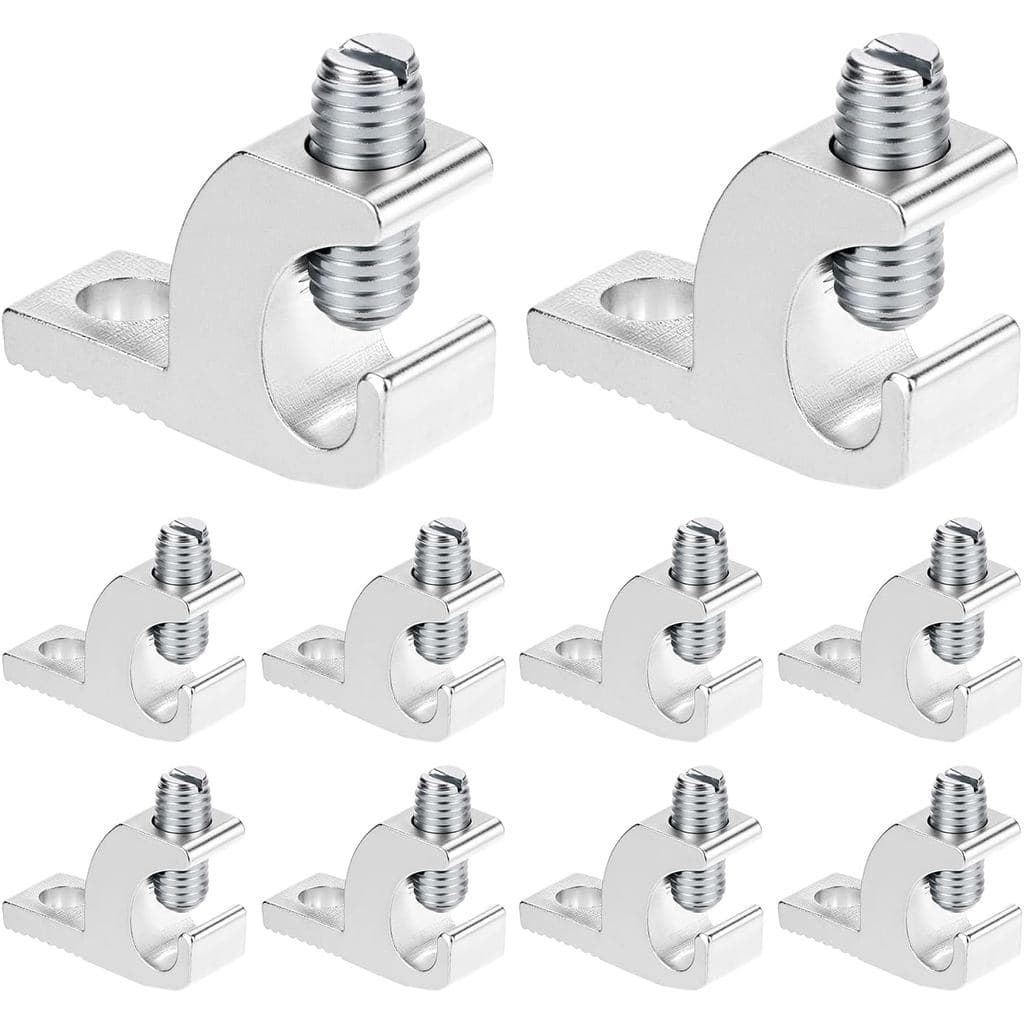 Conector de Ligação para Piscinas QWORK, 10 Pacotes, 4 AWG, Faixa de Fios 4-14, Conector de Alumínio para Aterramento de