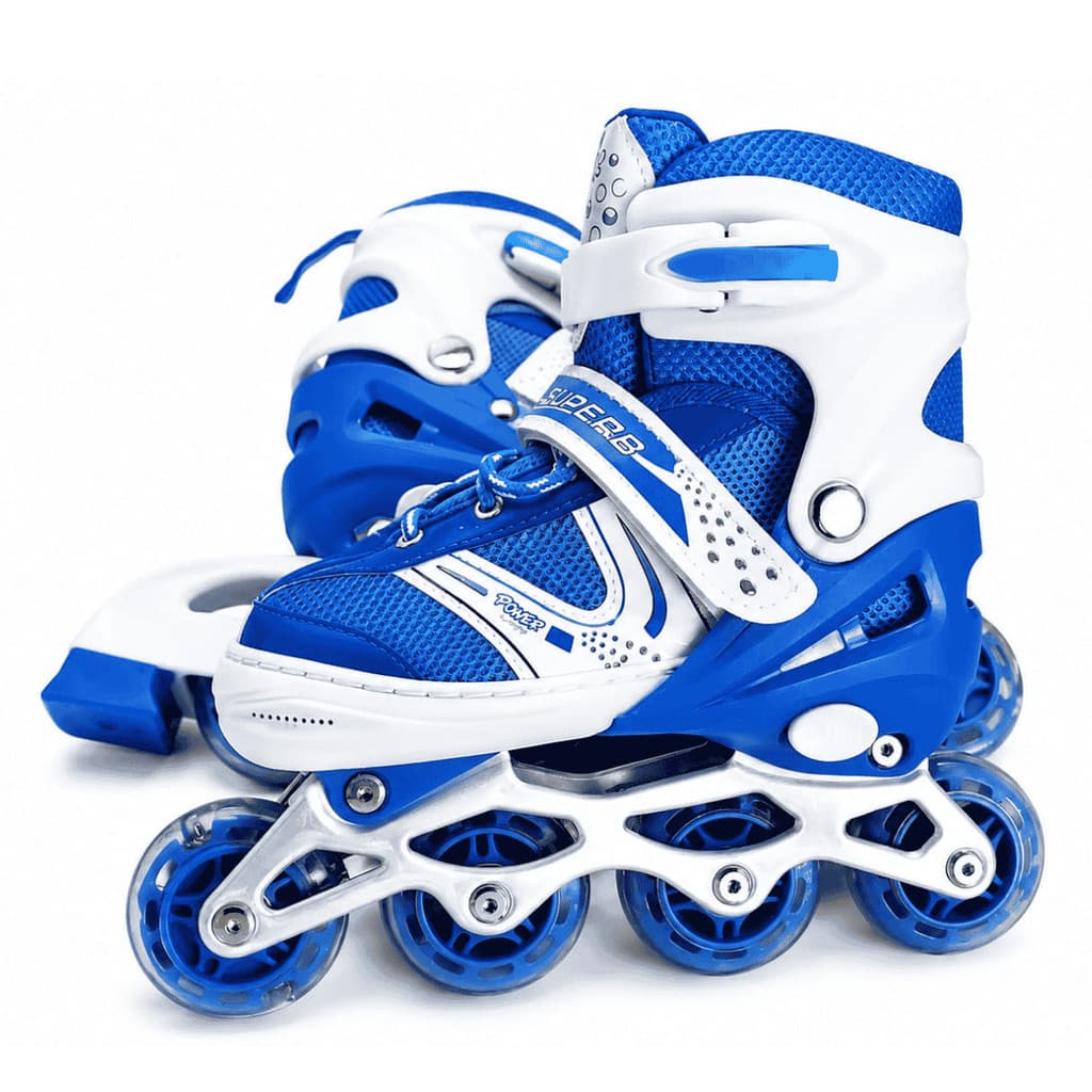 Patins Inline Ajustável Infantil Regulável do n° 35 ao 38 Cor: Azul