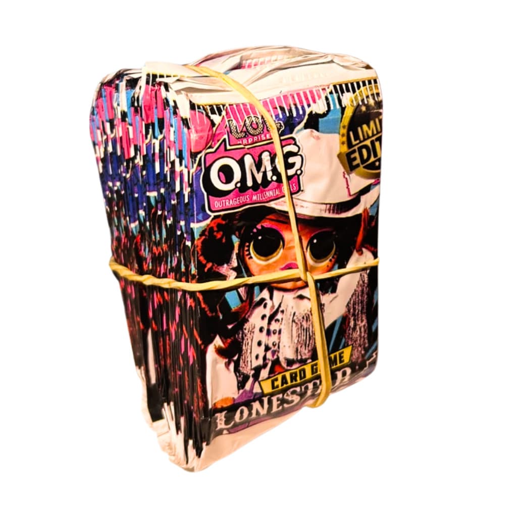 Kit 200 Card LOL OMG 50 Pacotinhos Fechados Bater Bafo Trocar Cartas